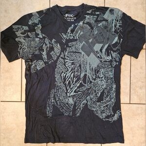 Fox Men's Black and Gray Graphic Tee